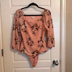 Floral Pink Long-Sleeve Bodysuit